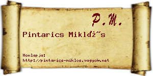 Pintarics Miklós névjegykártya