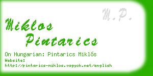 miklos pintarics business card